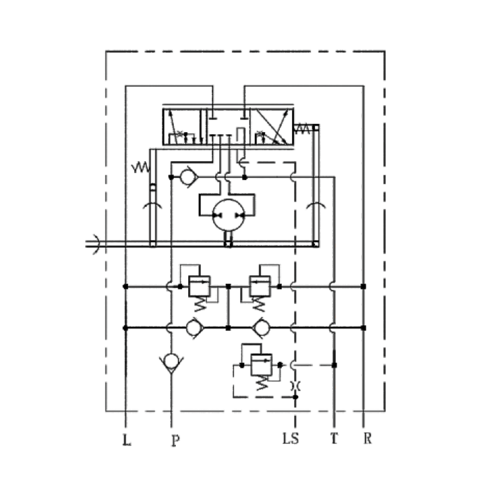 Hydraulic Steering Unit, Load Sensing, Non-Reaction, 315CC, Modular Mount, With Relief & Anti-Shock Valves