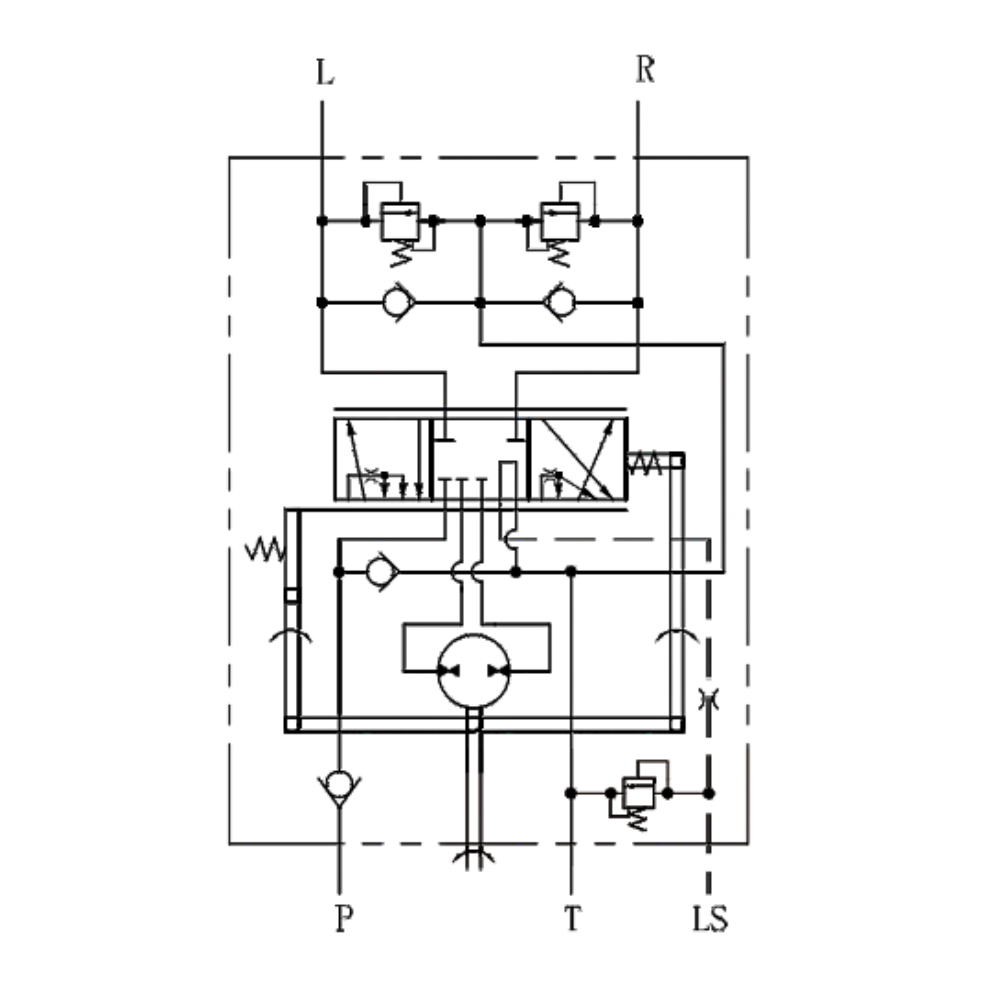 Hydraulic Steering Unit, Load Sensing, Non-Reaction, 315CC, With Relief & Anti-Shock Valves