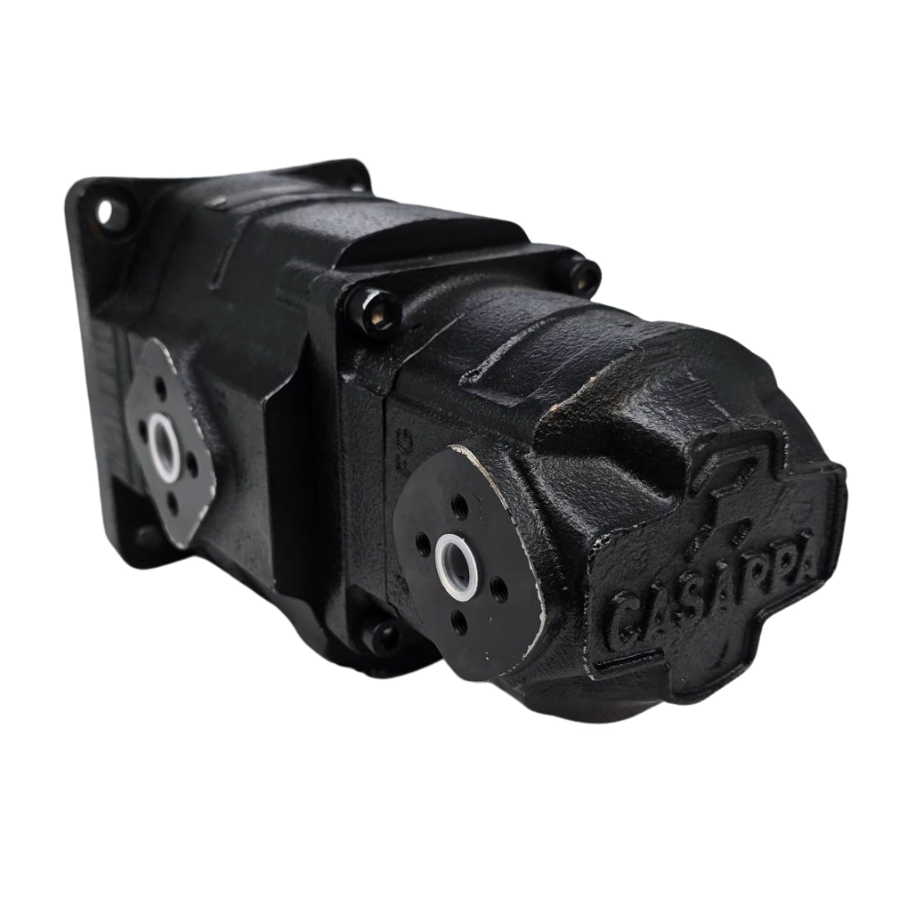 Casappa Tandem Cast Iron Gear Pump – Group 3 (34cc) + Group 2 (20cc), Flanged Ports, Taper Shaft