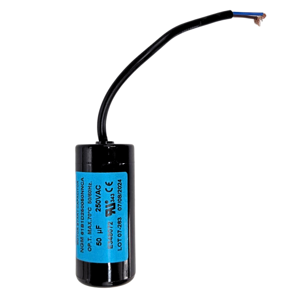 Single Phase Motor Cap Start Capacitor, 250V AC, 50 Micro Farad Single Phase Motor Cap Start Capacitor, 250V AC, 50 Micro Farad