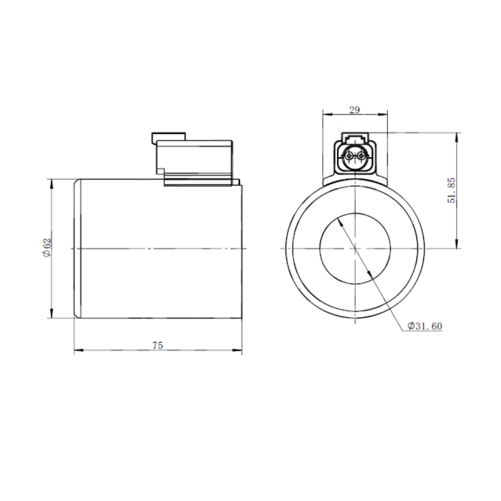 24V DC 40W Deutsch Solenoid Coil for CETOP 5 Valve