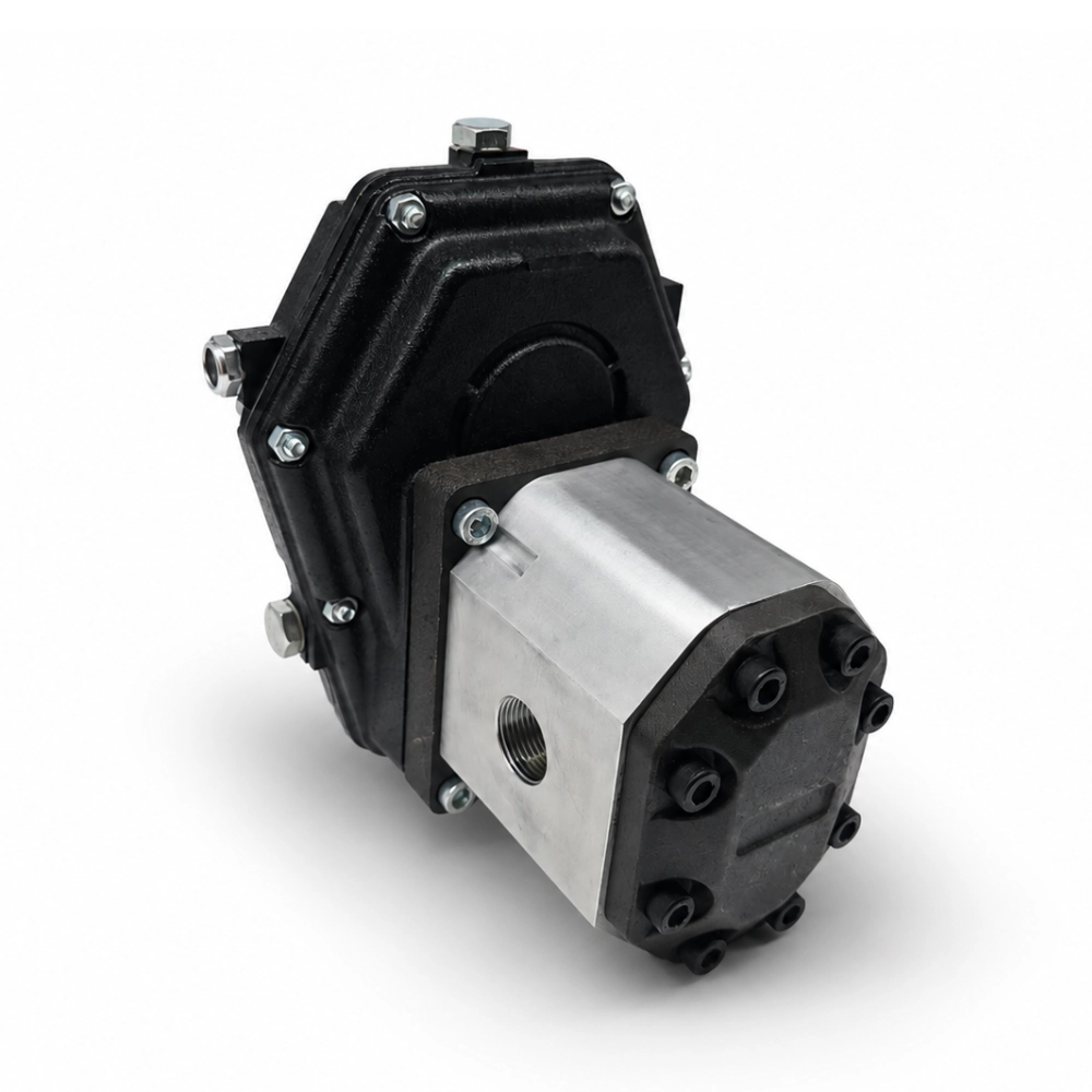 Hydraulic PTO Gearbox Cast Iron Female Shaft Ratio 1:3 Group 3 Pump Assembly, 25cc, 40.50 L/Min, 260 Bar Hydraulic PTO Gearbox Cast Iron Female Shaft Ratio 1:3 Group 3 Pump Assembly, 25cc, 40.50 L/Min, 260 Bar