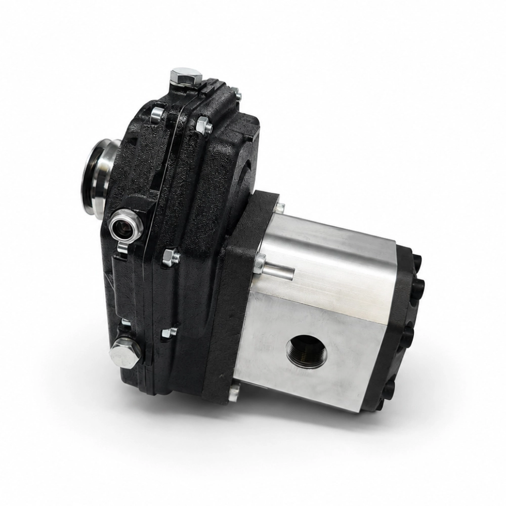Hydraulic PTO Gearbox Cast Iron Female Shaft Ratio 1:3 Group 3 Pump Assembly, 25cc, 40.50 L/Min, 260 Bar Hydraulic PTO Gearbox Cast Iron Female Shaft Ratio 1:3 Group 3 Pump Assembly, 25cc, 40.50 L/Min, 260 Bar