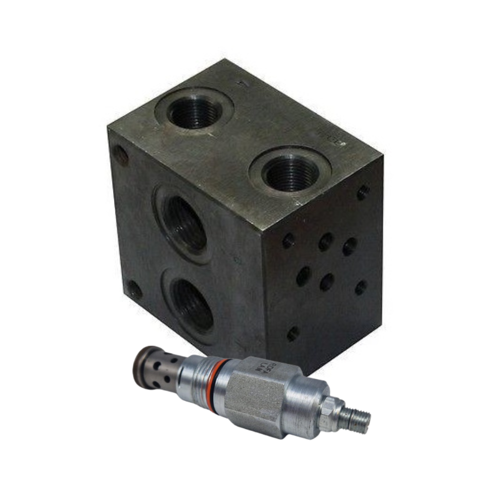 Flowfit Cetop 3, 1 Station Steel Manifold Supplied With Standard Sun Relief Valve 35-210 Bar