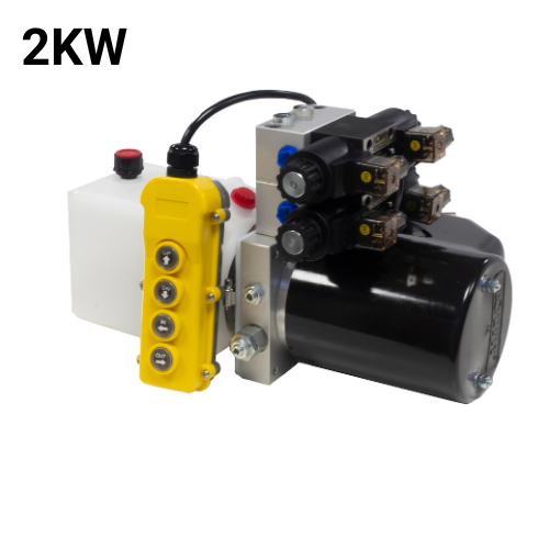 Flowfit 24V DC Double Acting, Double Solenoid Hydraulic Power pack 2KW with 2.5L Tank