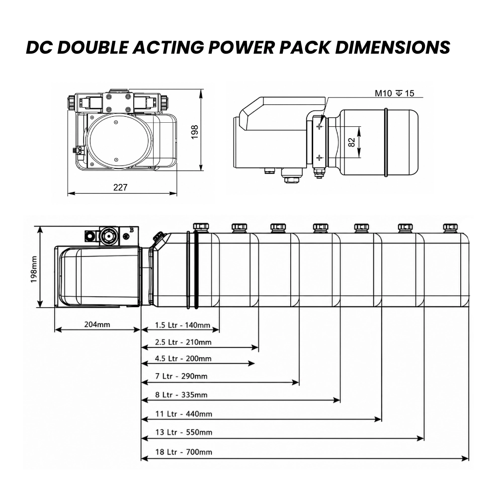 Flowfit Double Acting Hydraulic Power pack with 4.5L Tank 24V DC 2KW