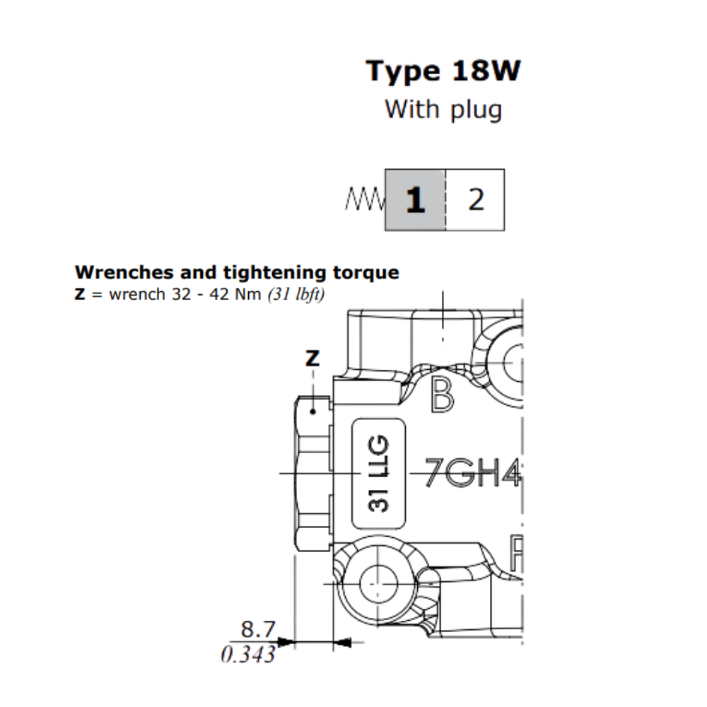 Walvoil, 12V DC, 3 Ways, 1/2" BSP, Open Centre, Galvanized Solenoid Diverter Valve, DFE102/3A18ES-W202-12VDC-CRZ