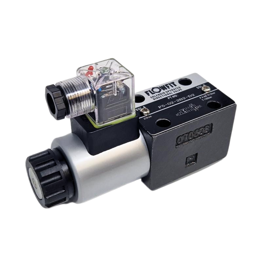 Flowfit Cetop 3 NG6 2 Position Solenoid Valve, 12V DC, 2B8 Flowfit Cetop 3 NG6 2 Position Solenoid Valve, 12V DC, 2B8