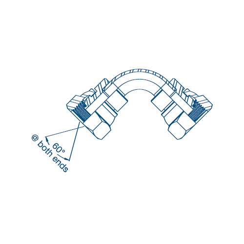 1/4 BSP F/F 90° Swept Soft Seat O-ring