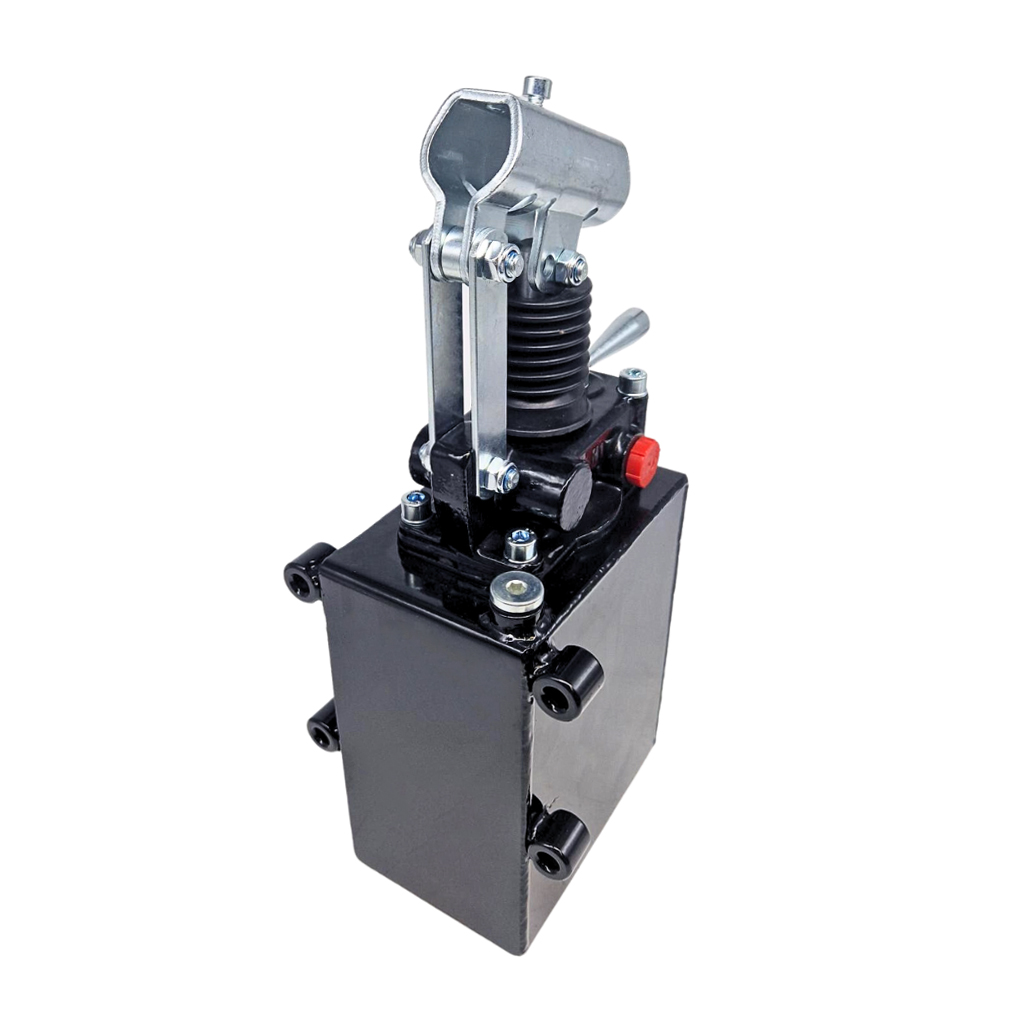 Flowfit Double Acting Hydraulic 25cc Hand Pump Assembly, Without Relief Valve, With 2 Litre Tank and Handlever Flowfit Double Acting Hydraulic 25cc Hand Pump Assembly, Without Relief Valve, With 2 Litre Tank and Handlever