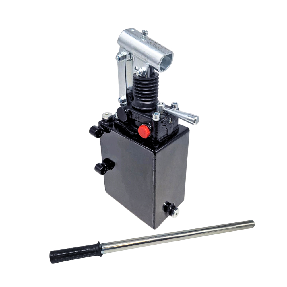 Flowfit Double Acting Hydraulic 25cc Hand Pump Assembly, Without Relief Valve, With 2 Litre Tank and Handlever Flowfit Double Acting Hydraulic 25cc Hand Pump Assembly, Without Relief Valve, With 2 Litre Tank and Handlever