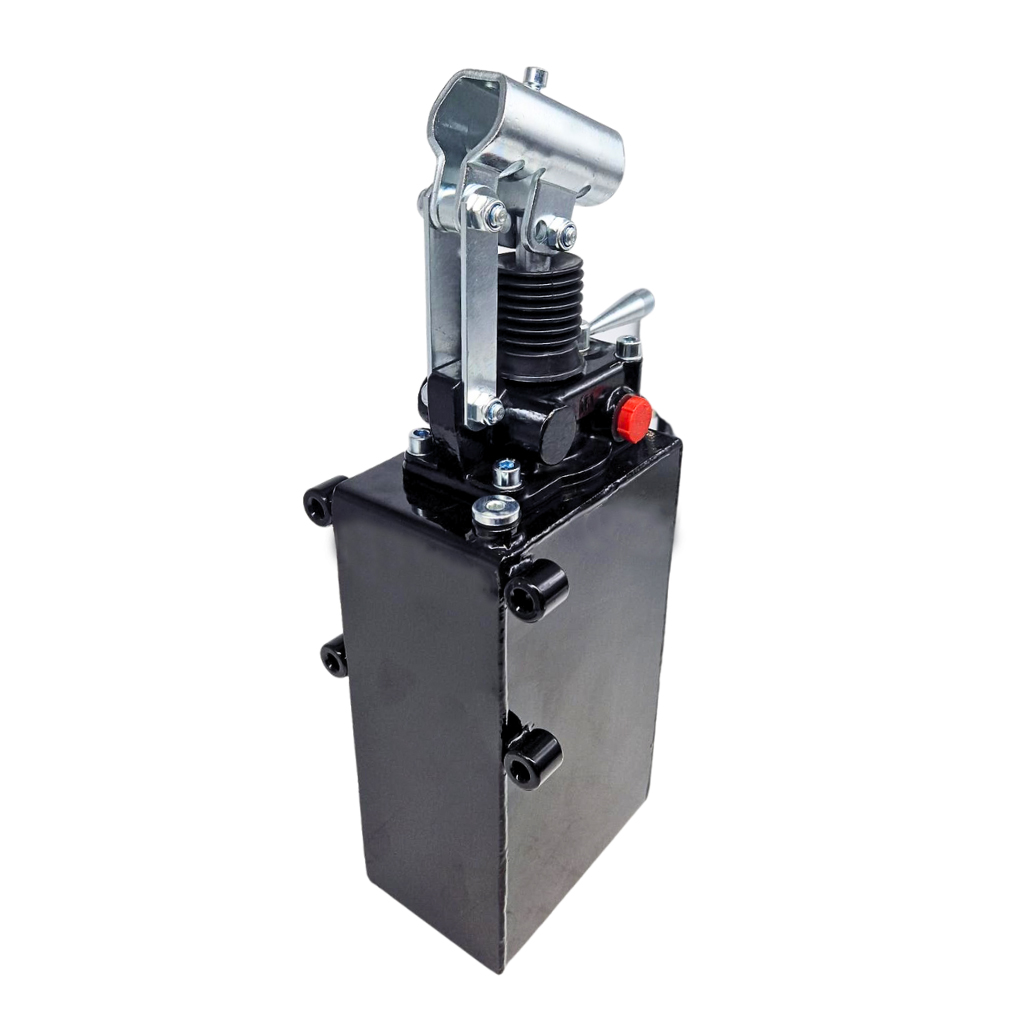 Flowfit Double Acting Hydraulic 25cc Hand Pump Assembly, Without Relief Valve, With 3 Litre Tank and Handlever Flowfit Double Acting Hydraulic 25cc Hand Pump Assembly, Without Relief Valve, With 3 Litre Tank and Handlever