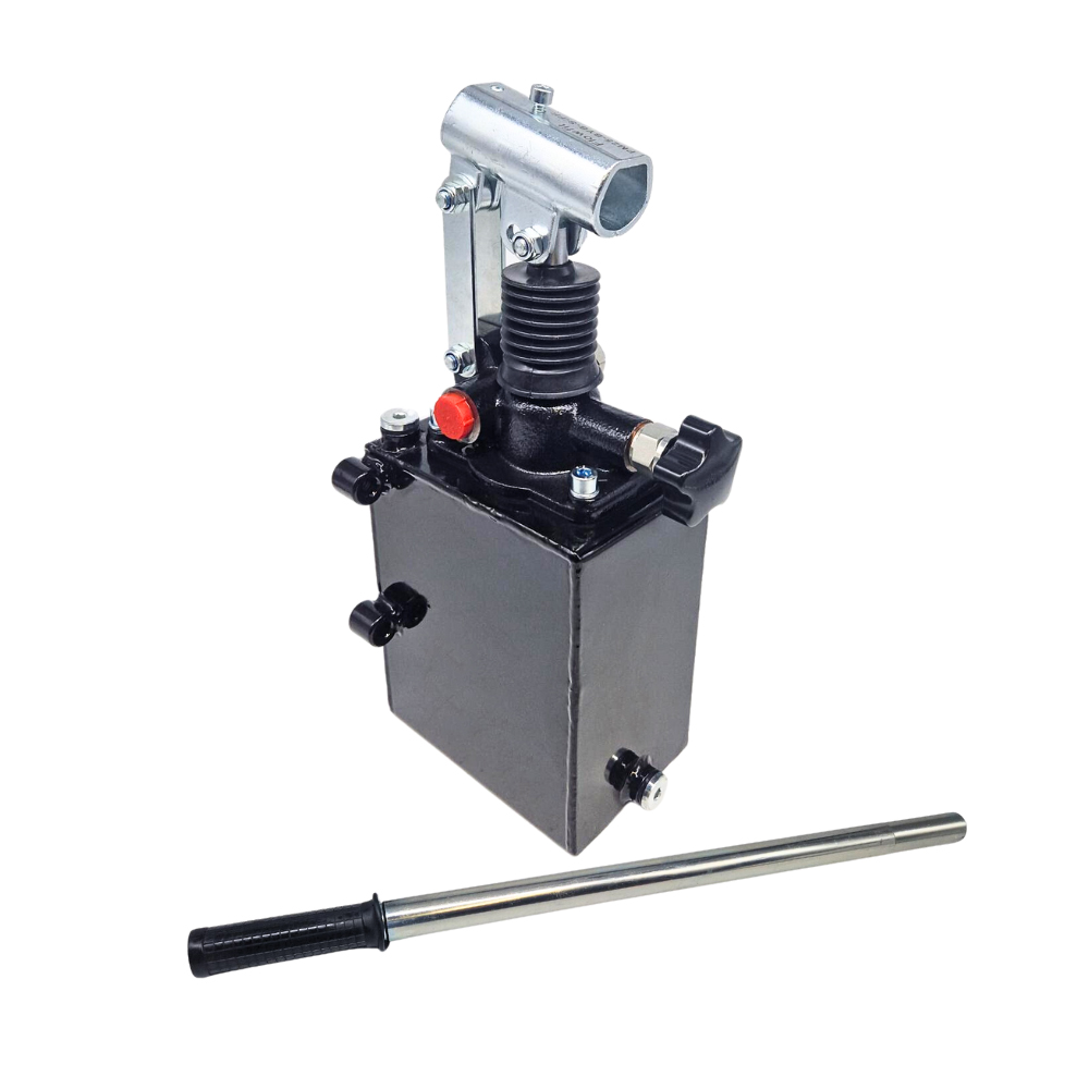 Flowfit Single Acting Hydraulic 25cc Hand Pump Assembly, With 2 Litre Tank, Relief Valve and Handlever Flowfit Single Acting Hydraulic 25cc Hand Pump Assembly, With 2 Litre Tank, Relief Valve and Handlever