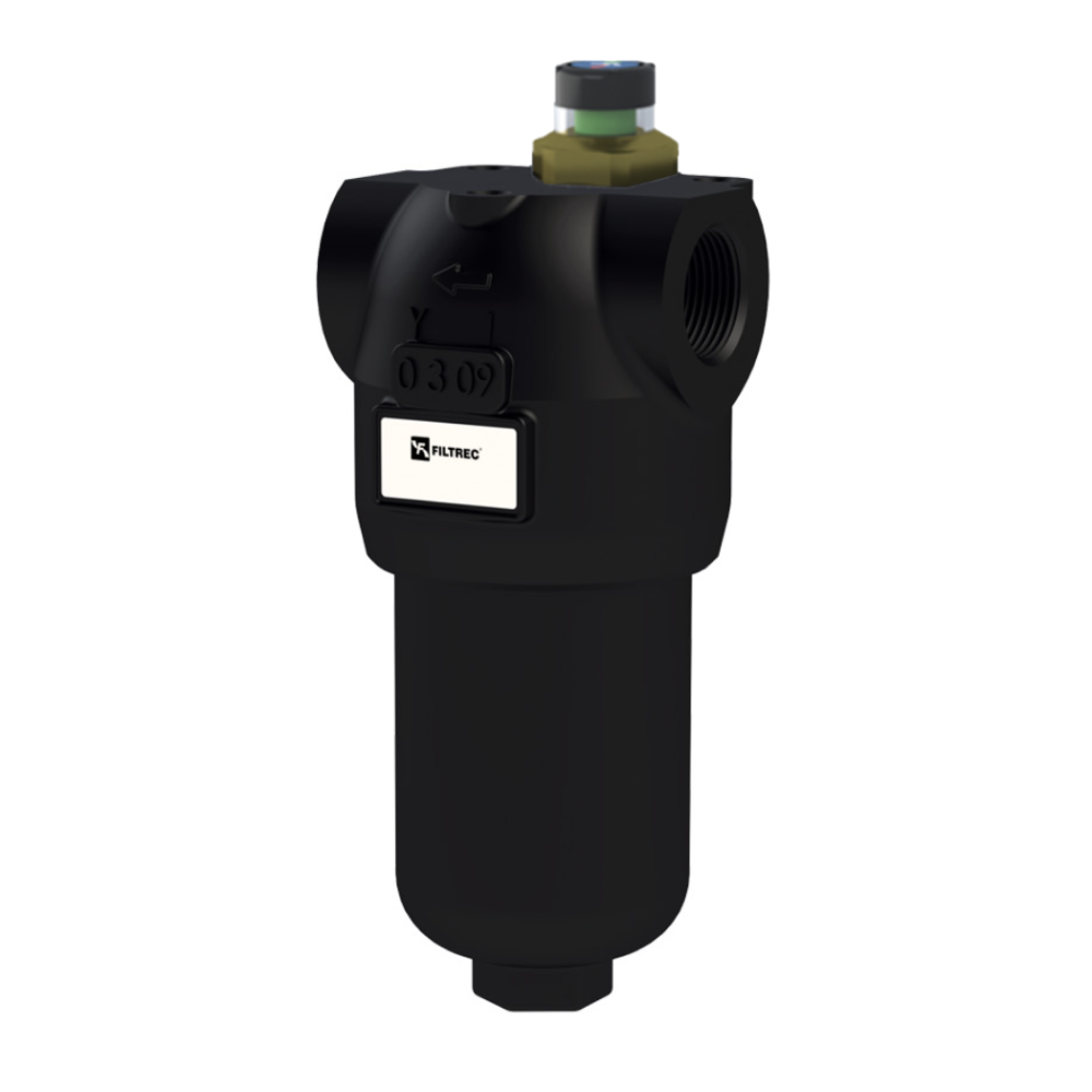 FH320 1/2"Bsp 36L/min 3Micron 320Bar High Pressure Inline Filter c/w Visual Indicator