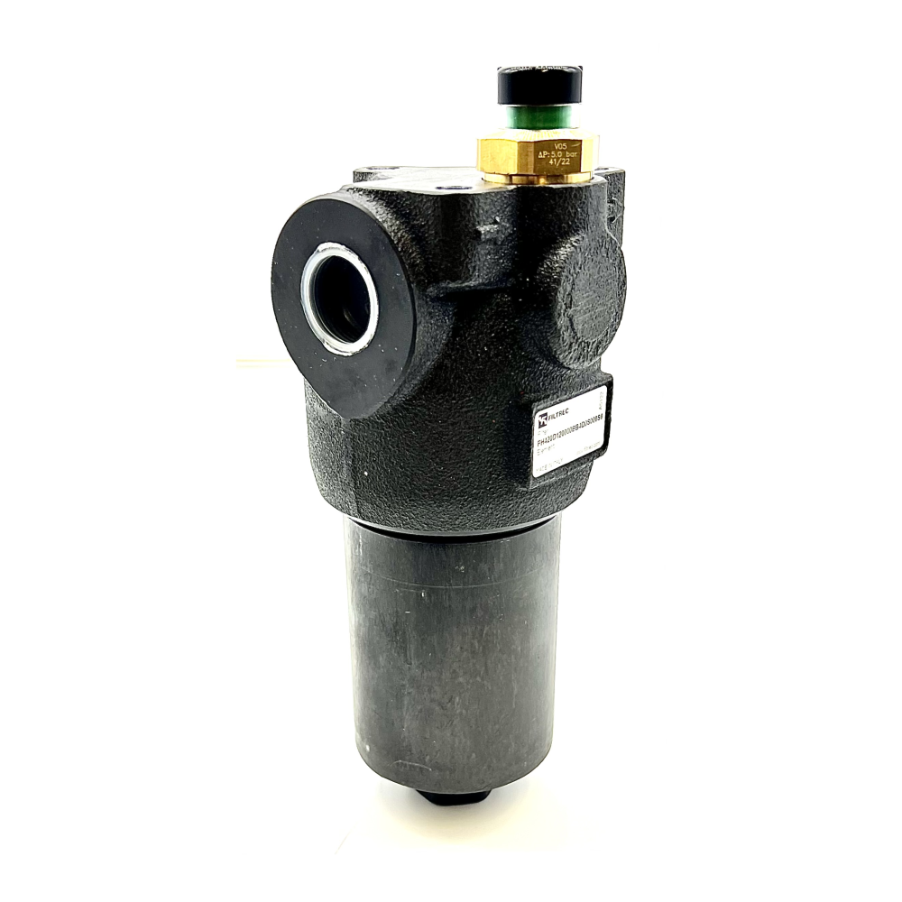 FH420 3/4"Bsp 85L/min 10Micron 420Bar High Pressure Inline Filter c/w Visual Indicator