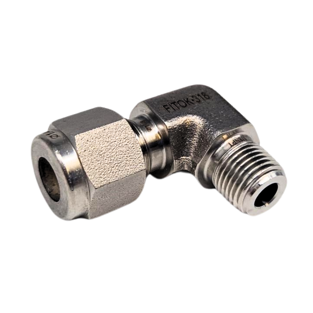 Hydraulic Hose Fitting Elbow 1/4" OD Tube x 1/8" NPT Male Hydraulic Hose Fitting Elbow 1/4" OD Tube x 1/8" NPT Male