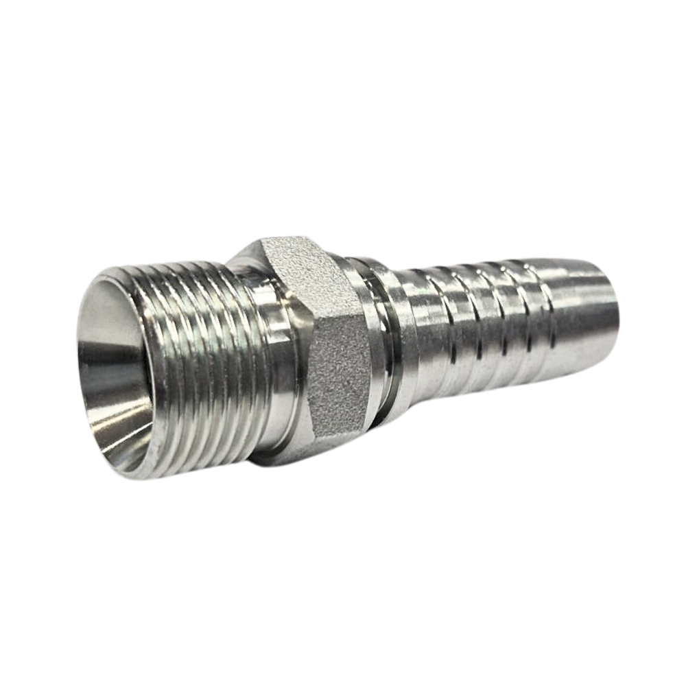 Flowfit BSP Stud Male 60° Internal Cone, 1/4" BSP to 1/4" Hose