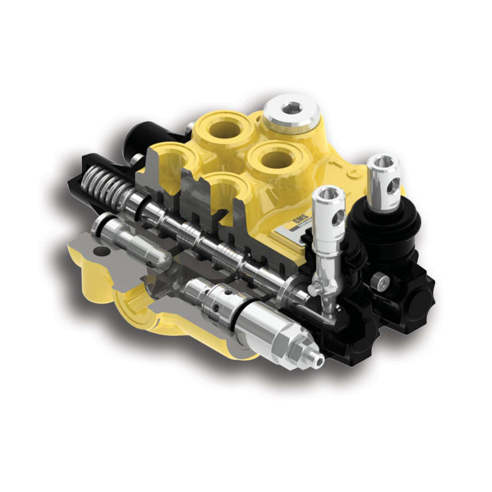 Flowfit 1 Bank Monoblock Valve, 1/2 BSP, 45 L/Min Double Acting Cylinder Spool 3 Positions Flowfit 1 Bank Monoblock Valve, 1/2 BSP, 45 L/Min Double Acting Cylinder Spool 3 Positions