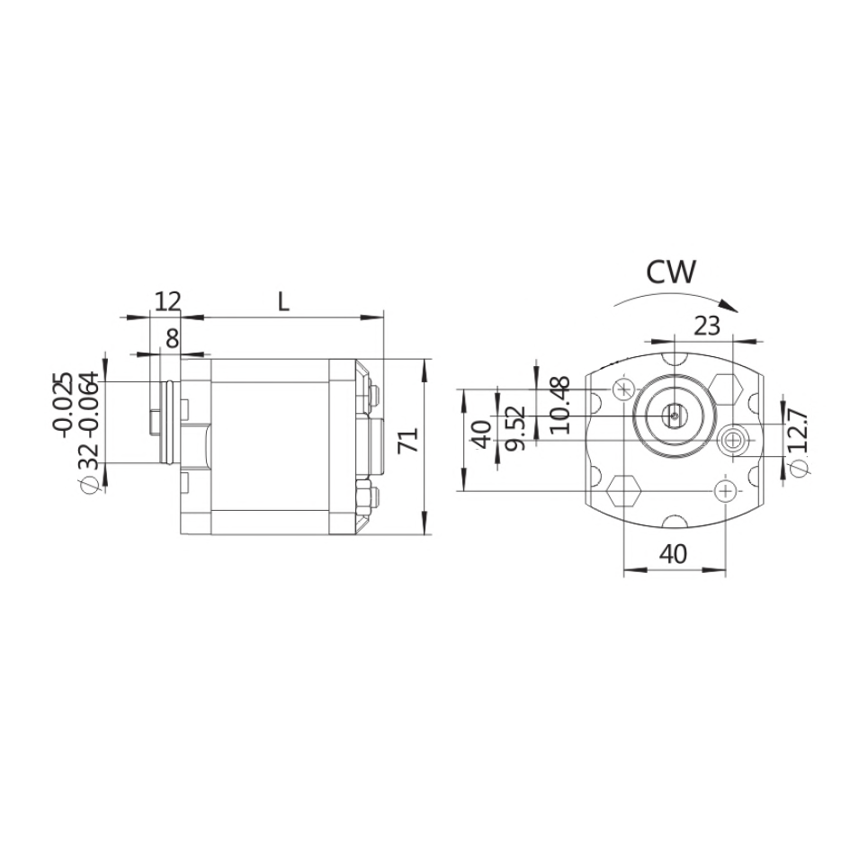 0.19CC Group 0.5 Power Pack Pump Clockwise