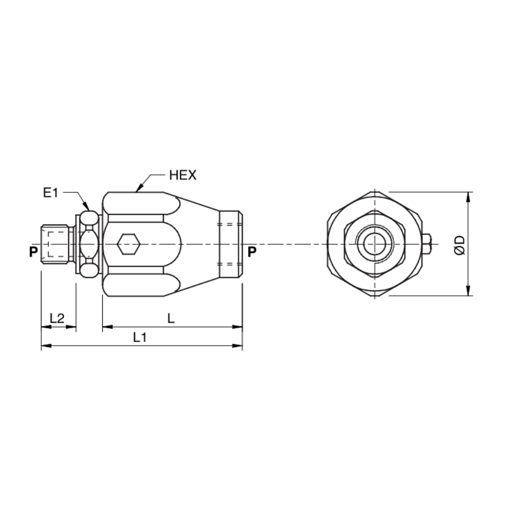 Stainless Steel Hydraulic In-Line Rotating Coupling, 1/4" BSP
