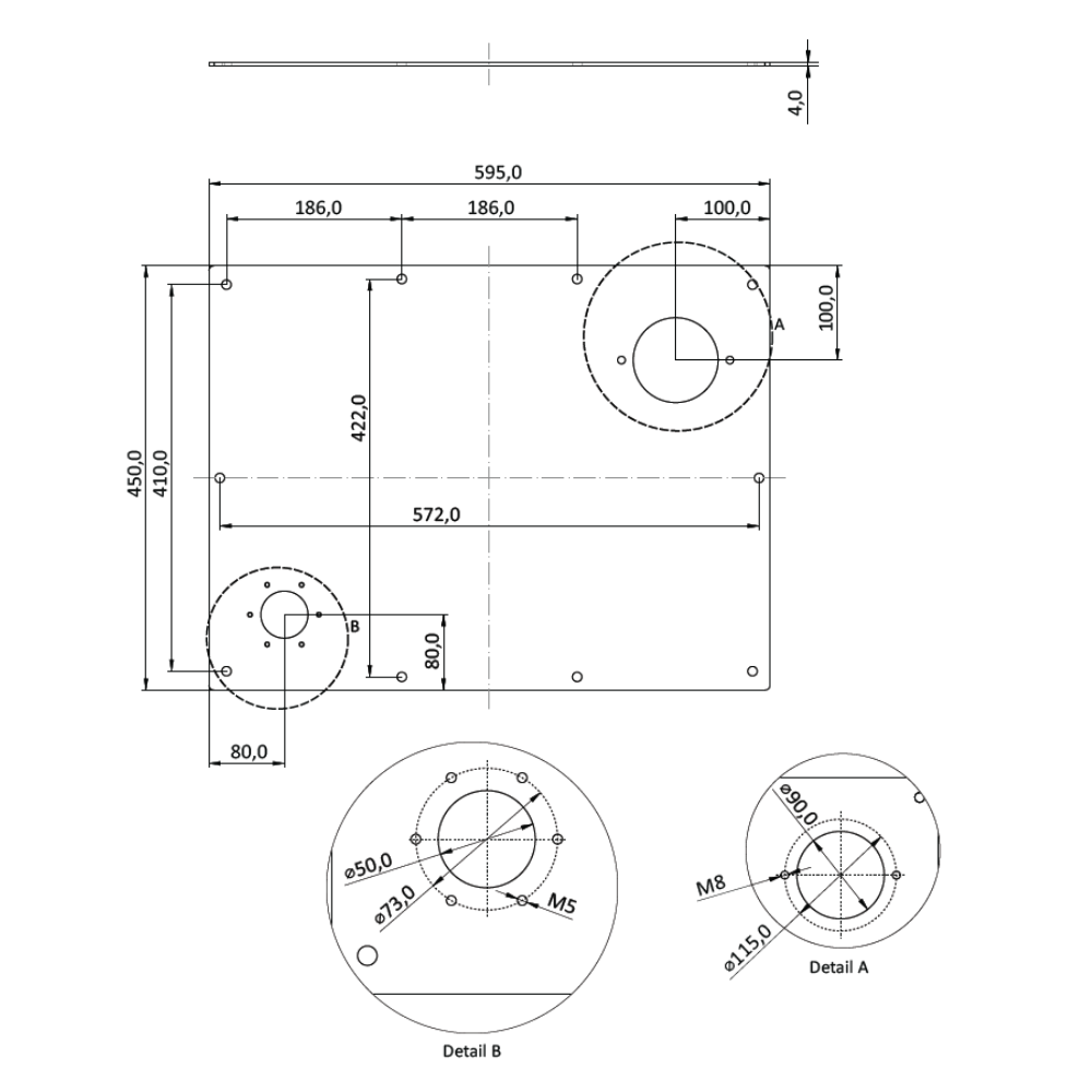 Hydraulic Steel Tank 58 Litre Oil Capacity with Drain Plug, Pre-Drilled Tank Lid and Gasket, Sprayed Black