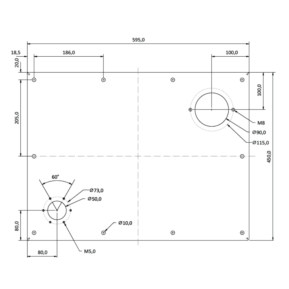 Hydraulic Steel Tank 75 Litre Oil Capacity with Drain Plug, Pre-Drilled Tank Lid and Gasket, Sprayed Black