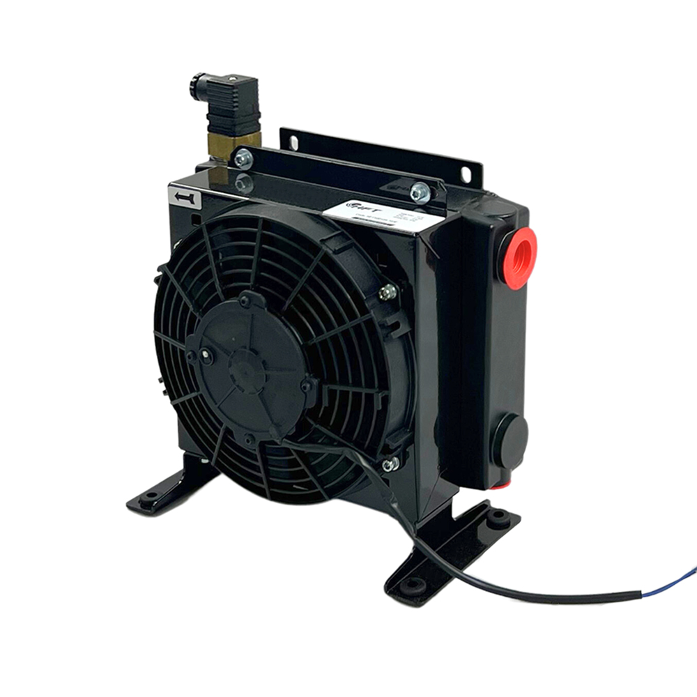 12VDC 100L/min Air Blast Oil Cooler 1"Bsp c/w 60deg Fixed Thermostat