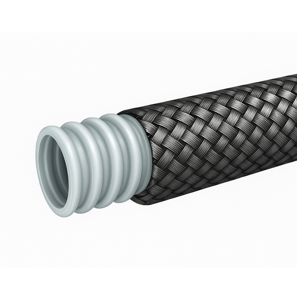 Vincke PTFE Convoluted Stainless Steel Hose, 3/8" Bore, 10 metres