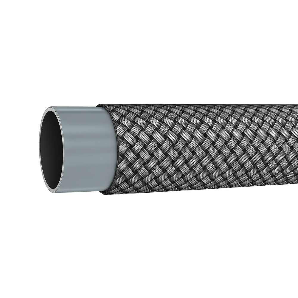 Vincke PTFE Smooth Stainless Steel Hose, 1/8" Bore, 10 Metres, SAE J517 / SAE 100R14