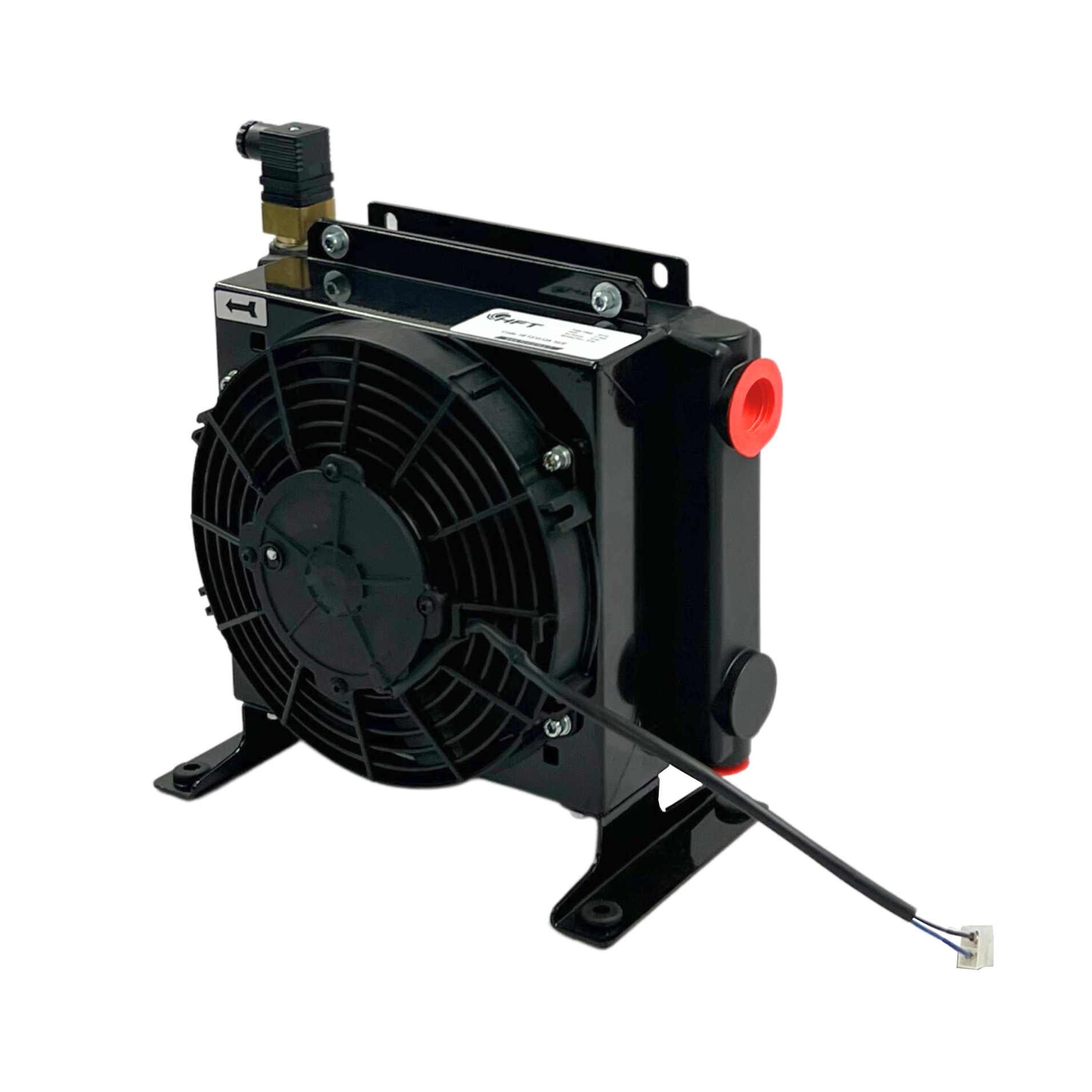 12VDC 80L/Min Air Blast Oil Cooler 1"Bsp c/w 60deg Fixed Thermostat