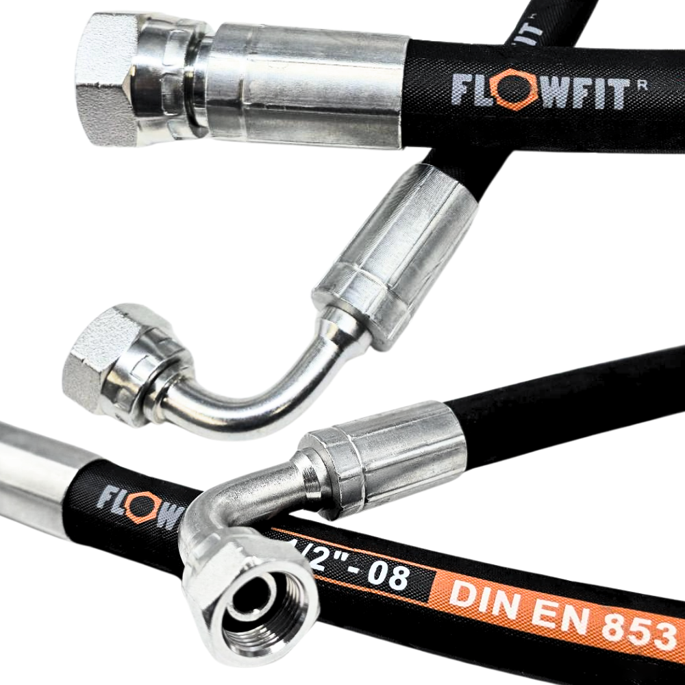 Flowfit 3/8 Hose Assembly with 3/8 BSP Straight x 3/8 BSP Straight Fittings 1m