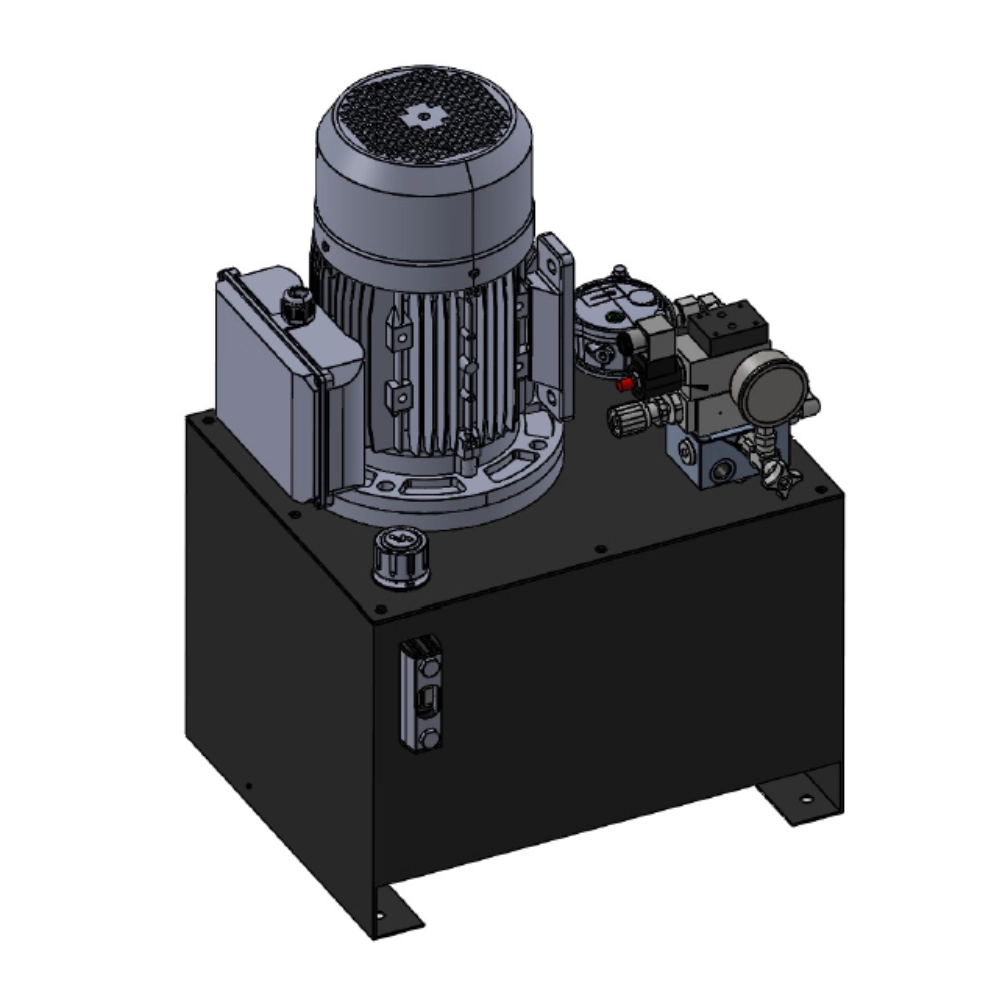 Hydraulic AC Power Unit, 1.5kW, 230V, Single Phase, 5.8cc Pump, 8.3 L/min, 100 Bar, Single Acting, 22 Litre Tank
