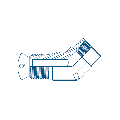 1/4 NPTF M/F Fixed 45° Forged Elbow Hydraulic Adaptor 1/4 NPTF M/F Fixed 45° Forged Elbow Hydraulic Adaptor