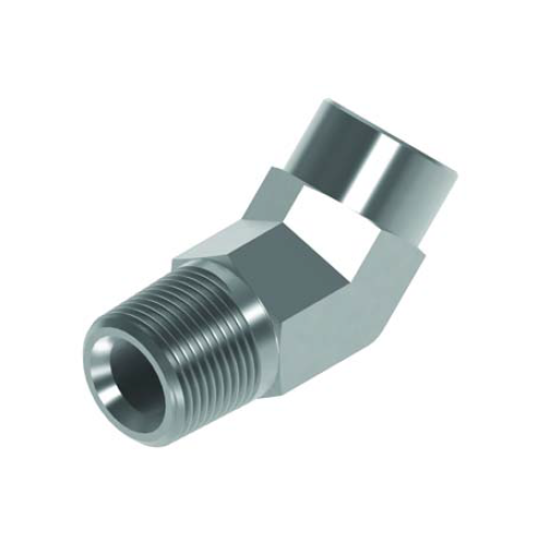 1/4 NPTF M/F Fixed 45° Forged Elbow Hydraulic Adaptor 1/4 NPTF M/F Fixed 45° Forged Elbow Hydraulic Adaptor