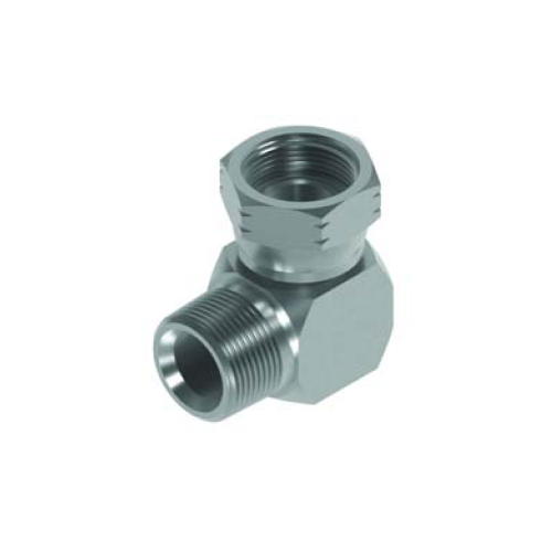 1/8 NPTF x 1/8 NPSM M/F 90° Compact Hydraulic Adaptor 1/8 NPTF x 1/8 NPSM M/F 90° Compact Hydraulic Adaptor