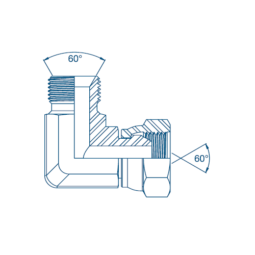 1/4 BSP x 1/4 BSP M/F 90° Forged Elbow Hydraulic Adaptor
