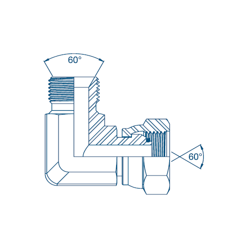 1/4 BSP M/F 90° Forged Elbow Soft Seat O'Ring on Fem Hydraulic Adaptor 1/4 BSP M/F 90° Forged Elbow Soft Seat O'Ring on Fem Hydraulic Adaptor