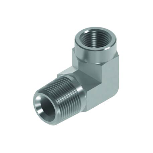 1/8 NPTF x 1/8 NPTF M/F Fixed 90° Forged Elbow Hydraulic Adaptor 1/8 NPTF x 1/8 NPTF M/F Fixed 90° Forged Elbow Hydraulic Adaptor