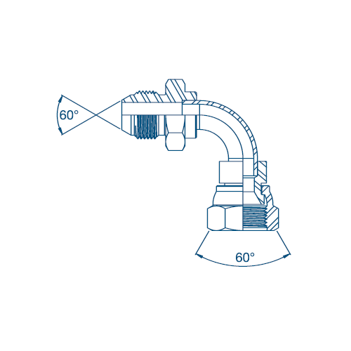 1/4 JIS M/F 90° Swept (BSP Threads) Hydraulic Adaptor 1/4 JIS M/F 90° Swept (BSP Threads) Hydraulic Adaptor