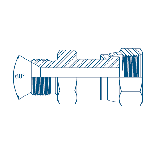 1/4 BSP x 9/16 Orfs M/F Hydraulic Adaptor 1/4 BSP x 9/16 Orfs M/F Hydraulic Adaptor