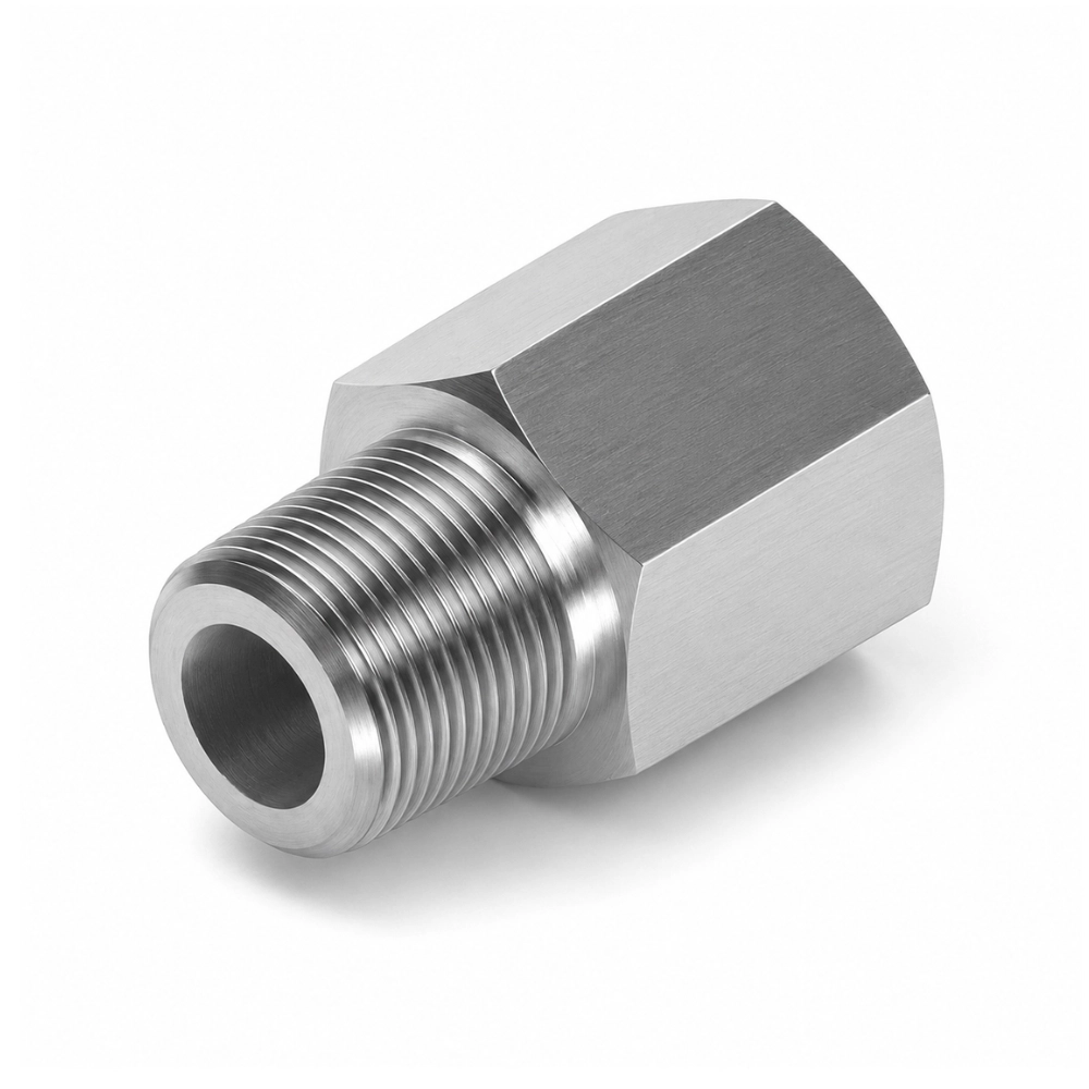 1/8" BSPT Male x 1/8" NPTF Fixed Female Extension Hydraulic Adaptor