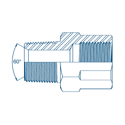 1/8 NPTF x 1/8 BSP M/Fix Fem Ext Hydraulic Adaptor 1/8 NPTF x 1/8 BSP M/Fix Fem Ext Hydraulic Adaptor