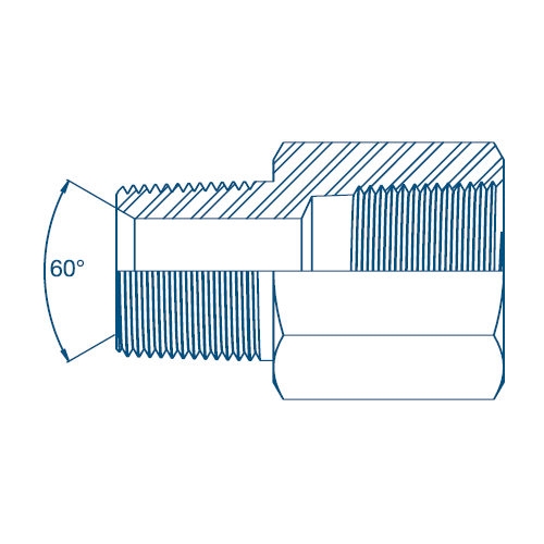 1-1/4 NPTF x 1-1/2 NPTF M/Fix Fem Ext Hydraulic Adaptor 1-1/4 NPTF x 1-1/2 NPTF M/Fix Fem Ext Hydraulic Adaptor