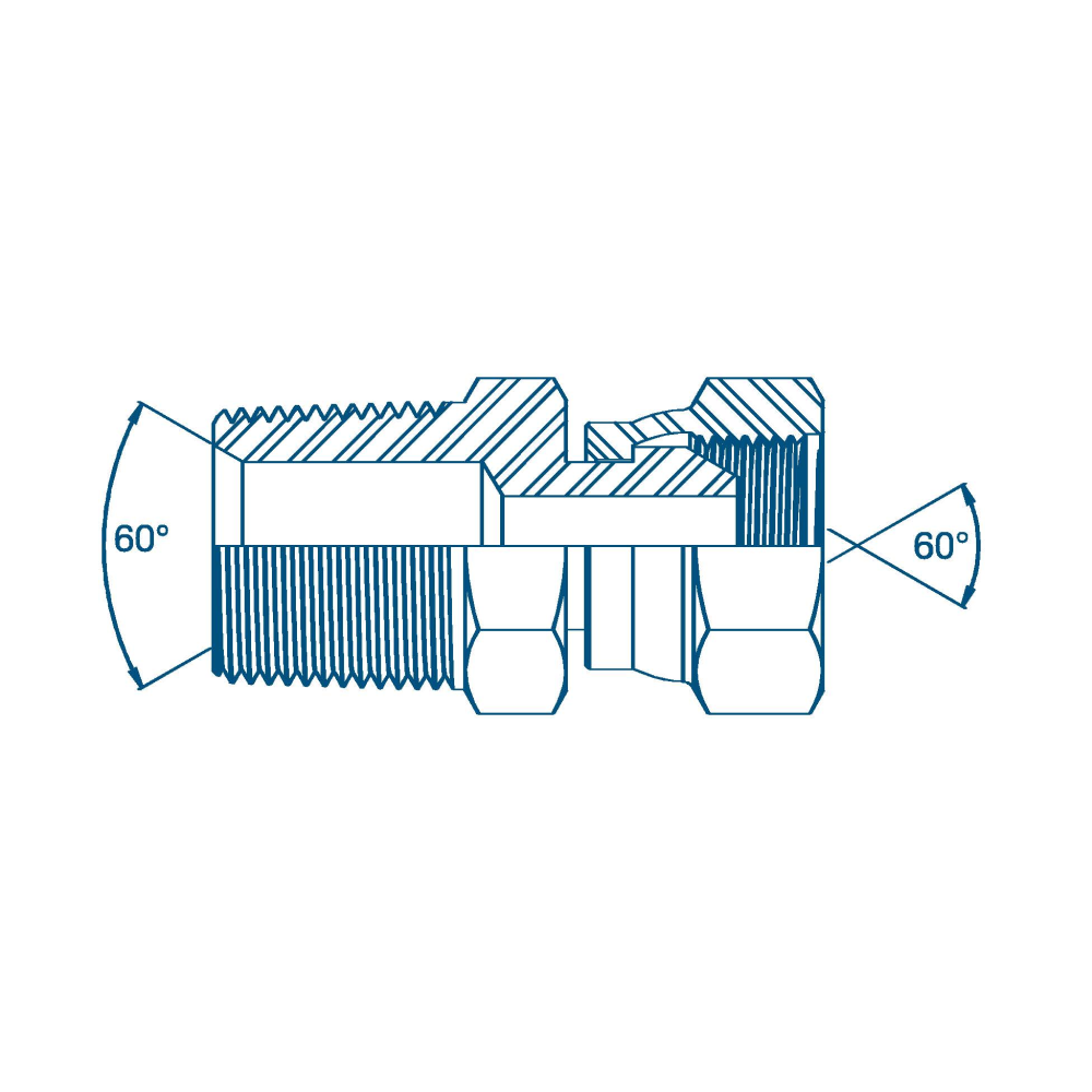 1/8 NPTF x 1/8 BSP M/F Hydraulic Adaptor 1/8 NPTF x 1/8 BSP M/F Hydraulic Adaptor