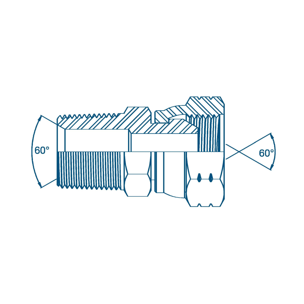 1/8 NPTF x 1/8 Npsm M/F Hydraulic Adaptor 1/8 NPTF x 1/8 Npsm M/F Hydraulic Adaptor