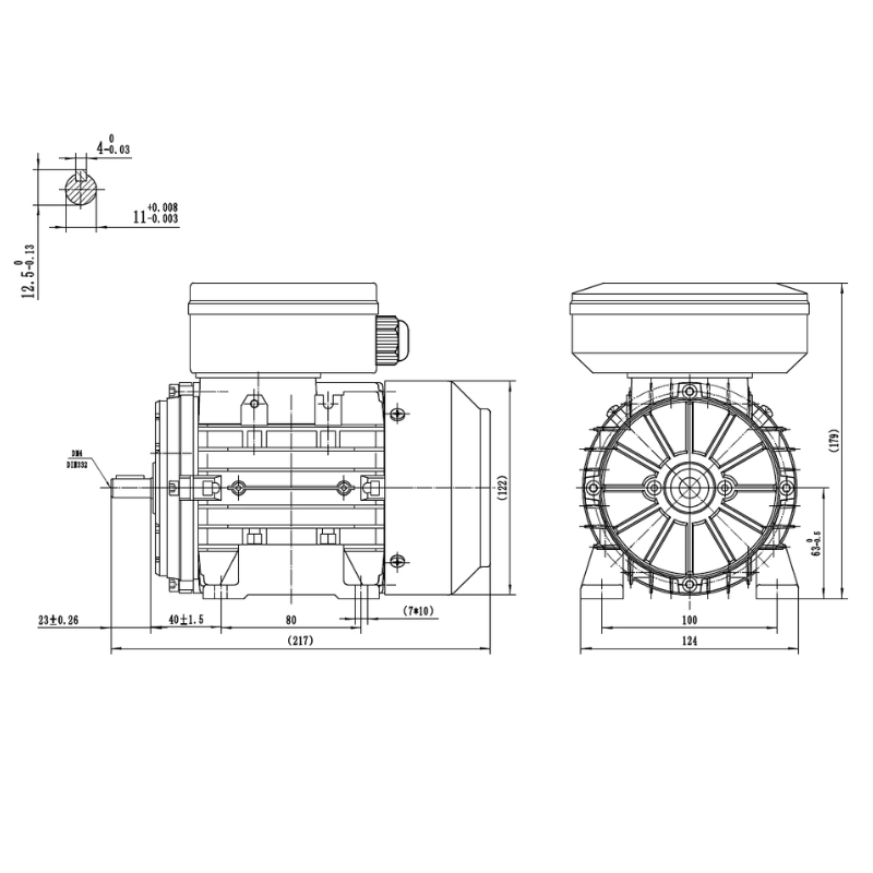 Single Phase 230V Electric Motor, 0.18kW, 2 Pole, 2820 RPM, B3 Foot Mount