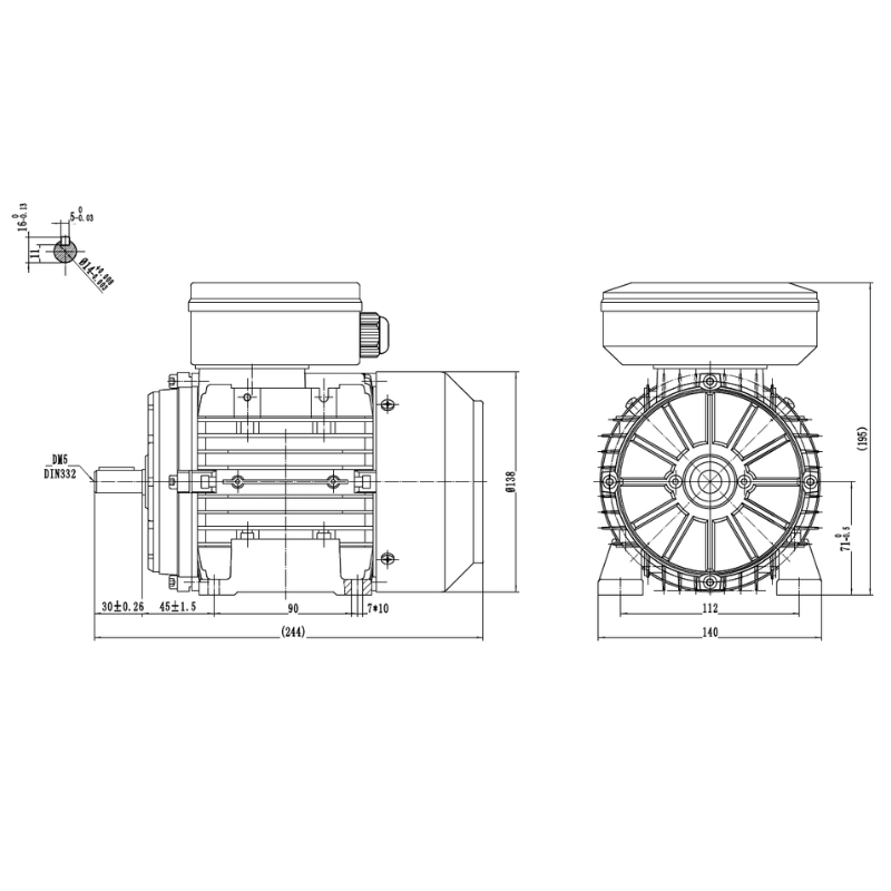 Single Phase 230V Electric Motor, 0.37kW, 2 Pole, 2780 RPM, B3 Foot Mount Single Phase 230V Electric Motor, 0.37kW, 2 Pole, 2780 RPM, B3 Foot Mount