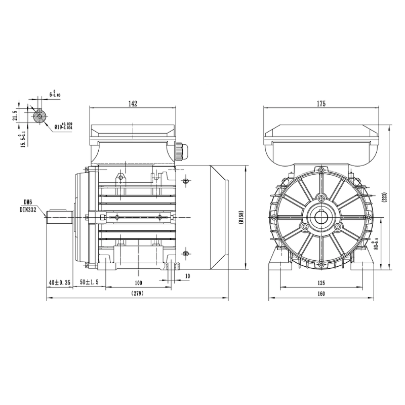 0.55kW Single Phase 230V Electric Motor, 4 Pole, 1420 RPM, B3 Foot Mount 0.55kW Single Phase 230V Electric Motor, 4 Pole, 1420 RPM, B3 Foot Mount