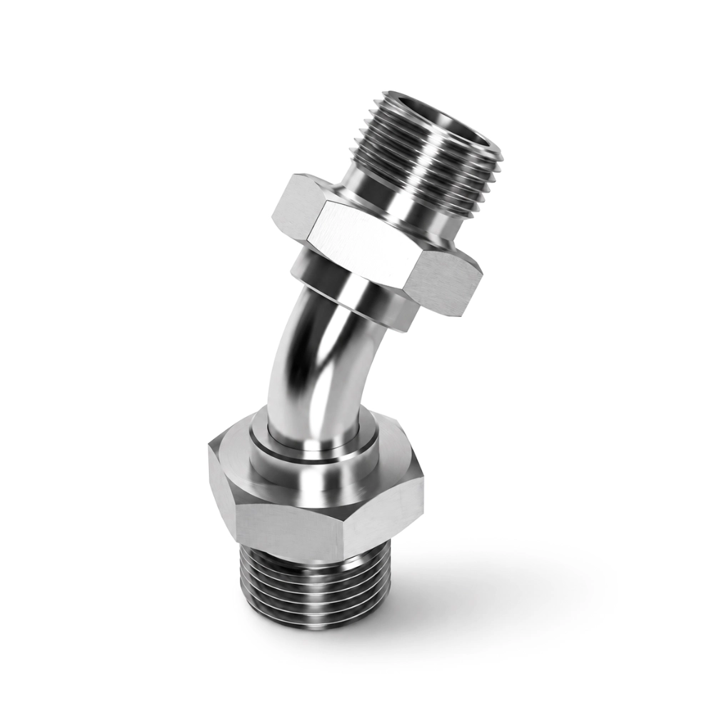 1/4" BSP Male to Male 135° Swept Elbow Hydraulic Adaptor