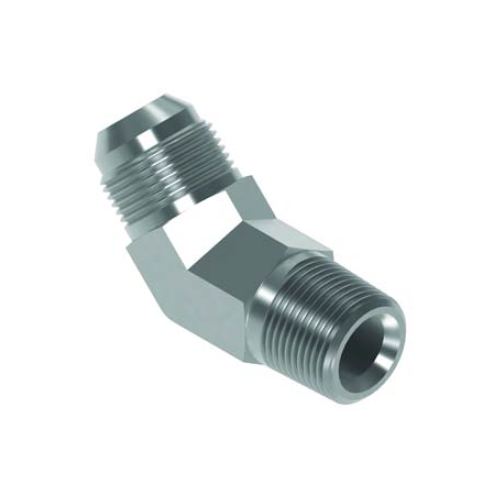1/8 NPTF x 7/16 JIC M/M 45° Forged Elbow Hydraulic Adaptor 1/8 NPTF x 7/16 JIC M/M 45° Forged Elbow Hydraulic Adaptor